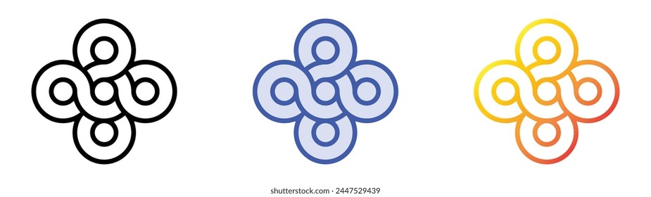 celtic icon. Linear, Blue Fill and Gradient Style Design Isolated On White Background