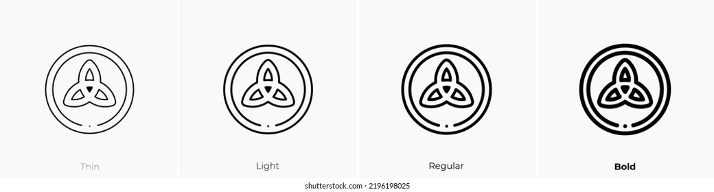 celtic icon. Thin, Light Regular And Bold style design isolated on white background