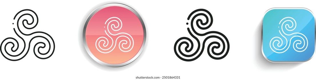celtic icon. Thin Linear, Regular and Button Style Design Isolated On White Background