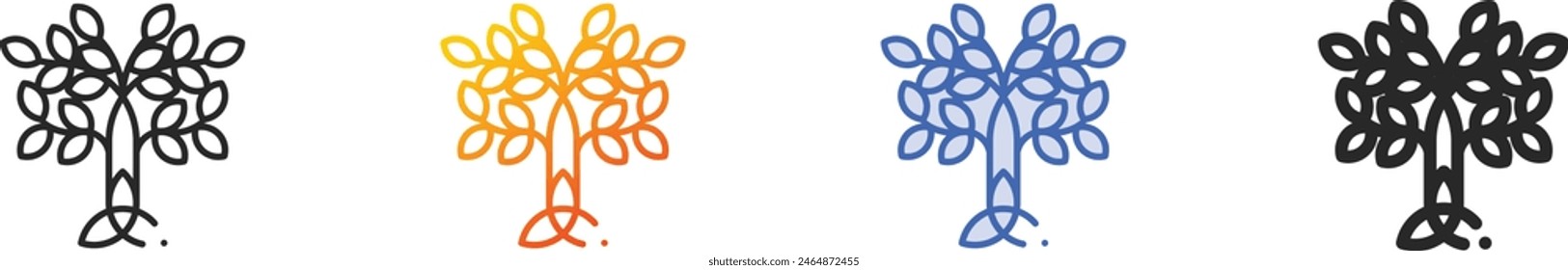 celtic icon.Thin Linear, Gradient, Blue Stroke and bold Style Design Isolated On White Background