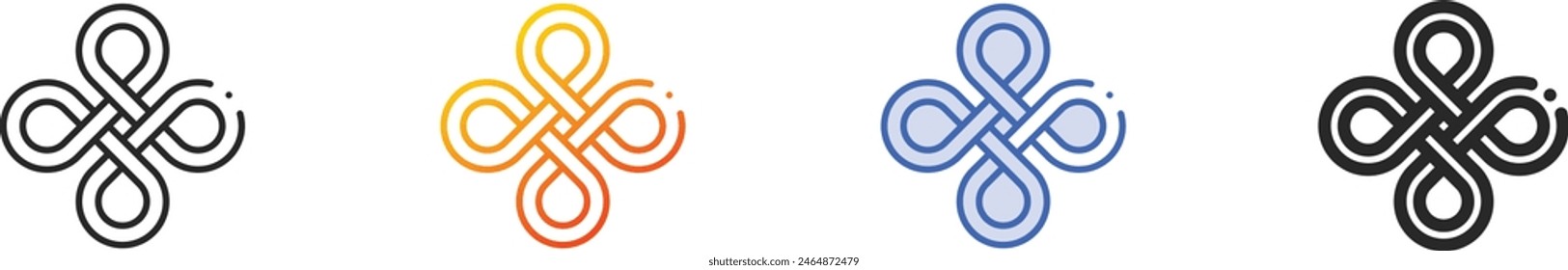 celtic icon.Thin Linear, Gradient, Blue Stroke and bold Style Design Isolated On White Background