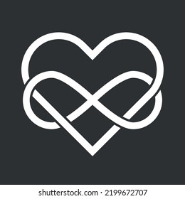 Celtic Infinity Knot inversion logo. Wicca symbol for protection and love. Occult pagan sign. Vector isolated on black background