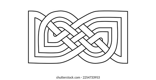 Celtic interlaced pattern isolated vector. Nordic symbol. Celtic knot vector illustration. Vintage element.