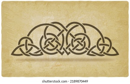 Celtic interlacing decorative knot on vintage background. Vector illustration