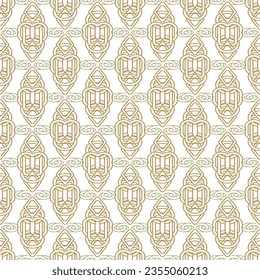 Celtic intricate lines chains seamless pattern. Ornamental celtic knots vector background. Repeat patterned modern backdrop. Tribal ethnic  traditional arabesque style gold ornaments. Endless texture.
