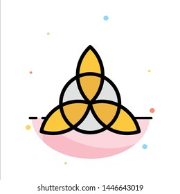 Celtic, Ireland, Flower Abstract Flat Color Icon Template