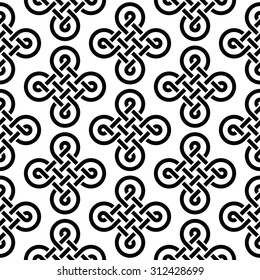 Celtic Irish knots seamless pattern, vector background 