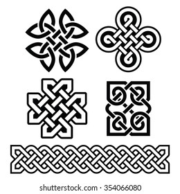 Celtic Irish patterns and braids - vector