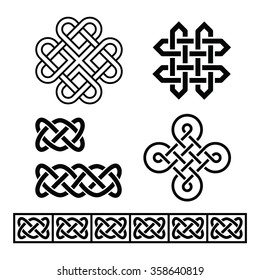 Celtic Irish Patterns Braids Vector Stock Vector (Royalty Free) 354066080