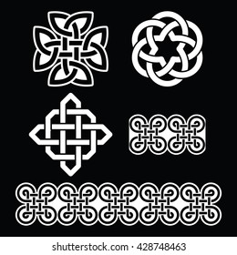 Celtic Irish white patterns and knots - St Patrick's Day 