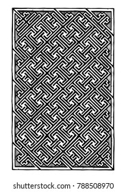 Celtic key pattern in ink hand drawn style.