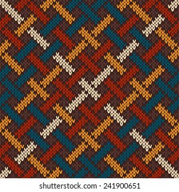 Celtic Knitted Pattern. Seamless Background