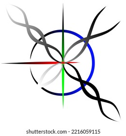 Resumen de nudos celtas (elemento de adorno celta). negro, azul, rojo, verde, degradado blanco, fondo blanco