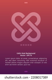 Celtic Knot Background Cover Design, Big Knot In The Middle On Gradient Background