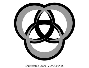 celtic knot borromean ring isolated on white background. vector illustration.