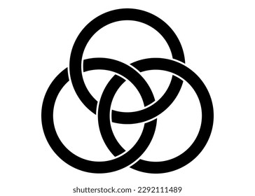 keltischer Knoten, Mittelring einzeln auf weißem Hintergrund. Vektorgrafik.
