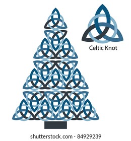 Celtic knot christmas tree - blue colors