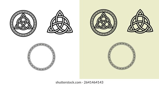 Celtic Knot, Circle Frame, Irish Knotwork, Traditional Ireland Ornate Pattern, Sticker, Viking, Clipart Vector, Digital Download, Triquetra, Vector Files for Cricut