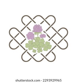 Nudo celta y flor de trébol 