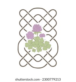 Celtic knot and clover flower 