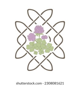 Celtic knot and clover flower 