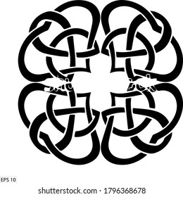 Celtic knot created clover shape, vector in eps  10