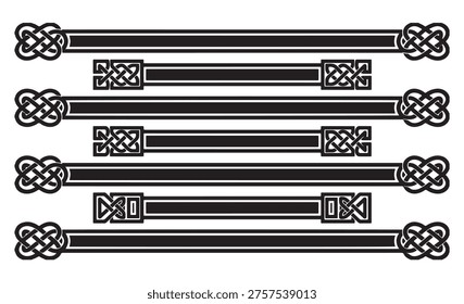 Conjunto de bordes y divisores decorativos de nudo celta