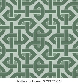 Keltischer Knoten dekorative Linie Kunstmuster aus verflochtenen geknoteten Seil in nahtlosen nordischen Designs, auf einem endlosen Hintergrund von verflochtenen angelsächsischen Knoten gesetzt.