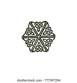 Celtic Knot Design on White Background. Black and White Template for Logo Design. Vector Illustration