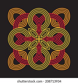 celtic knot doily round lace floral pattern card, circle, mandala, amulet 
