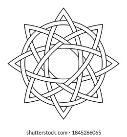 Keltischer Knoten (Element des keltischen Ziers) Sternmuster Vektorgrafik