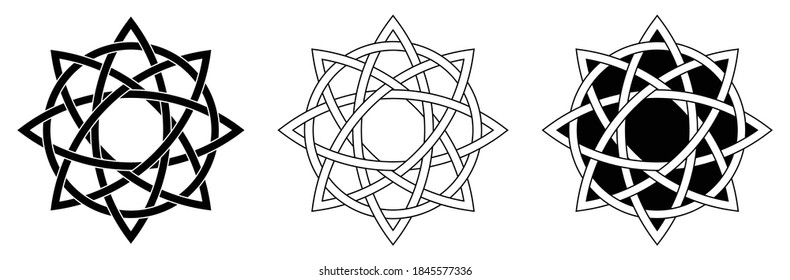 Celtic knot (Element of Celtic Ornament) Star Pattern  Vector illustration