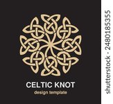 Celtic knot. Ethnic ornament. Ancient geometrical symbols celtic knots christian tattoo. Element of celtic ornament.  Geometric design. Vector illustration