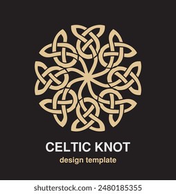 Celtic knot. Ethnic ornament. Ancient geometrical symbols celtic knots christian tattoo. Element of celtic ornament.  Geometric design. Vector illustration