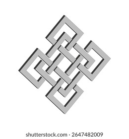Celtic knot figure. Abstract dimensional form. Intertwined symbol art. Vector artistic illustration.