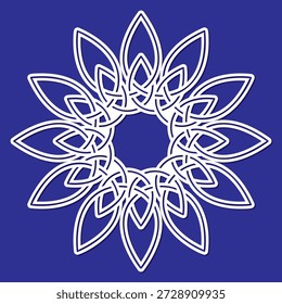 Diseño de Vector de mandala de flor de nudo celta con líneas entrelazadas simétricas. Perfecto para tatuajes, logotipos, Elementos decorativos, arte espiritual y patrones culturales tradicionales.