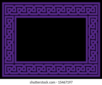 A Celtic knot frame in teal, vector version.
