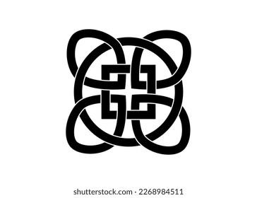 celtic knot georgian style isolated on white background. vector illustration.