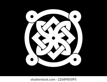 celtic knot georgian style isolated on black background. vector illustration. 