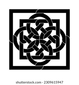 celtic knot georgian style isolated on white background. vector illustration. 