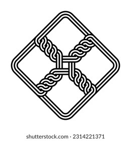 celtic knot georgian style isolated on white background. vector illustration. 