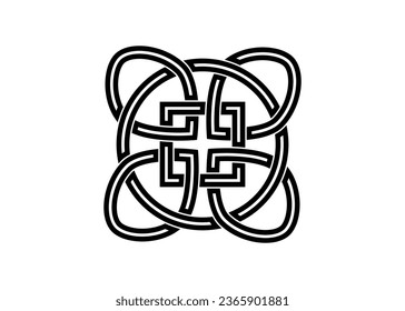 celtic knot georgian style isolated on white background. vector illustration.