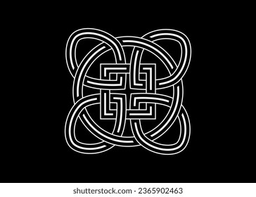 celtic knot georgian style isolated on white background. vector illustration.