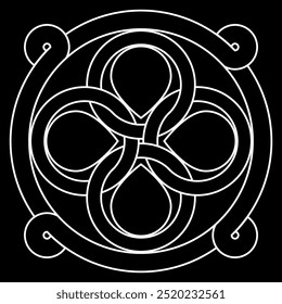 celtic knot georgian style isolated on black background logo tattoo icon. vector illustration. 