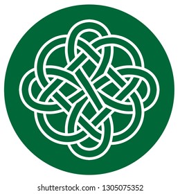 celtic knot in green circle