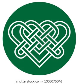 celtic knot heart in green circle
