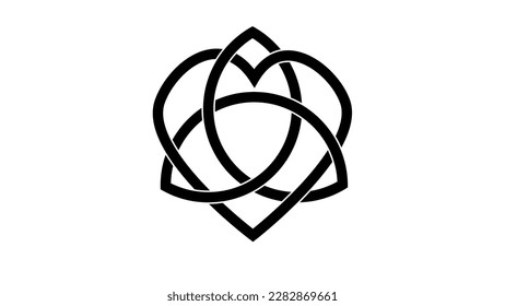 celtic knot heart love endless vector on white background  