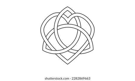 nudo celta amor corazón vector interminable sobre fondo blanco  
