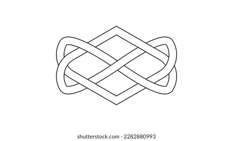 celtic knot heart love endless vector on white background. solid line style.