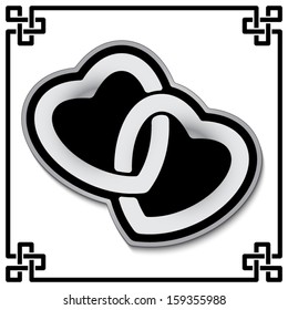 Celtic knot  hearts union pattern with shadows
